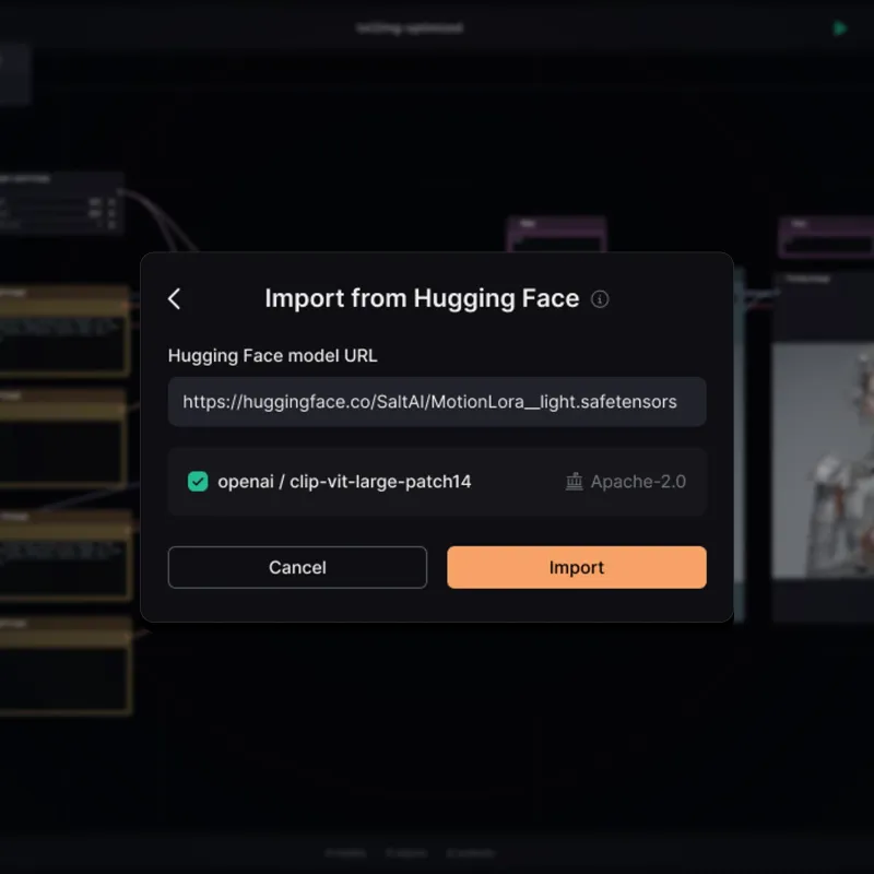 From importing models to browsing outputs in Salt AI's workflow builder